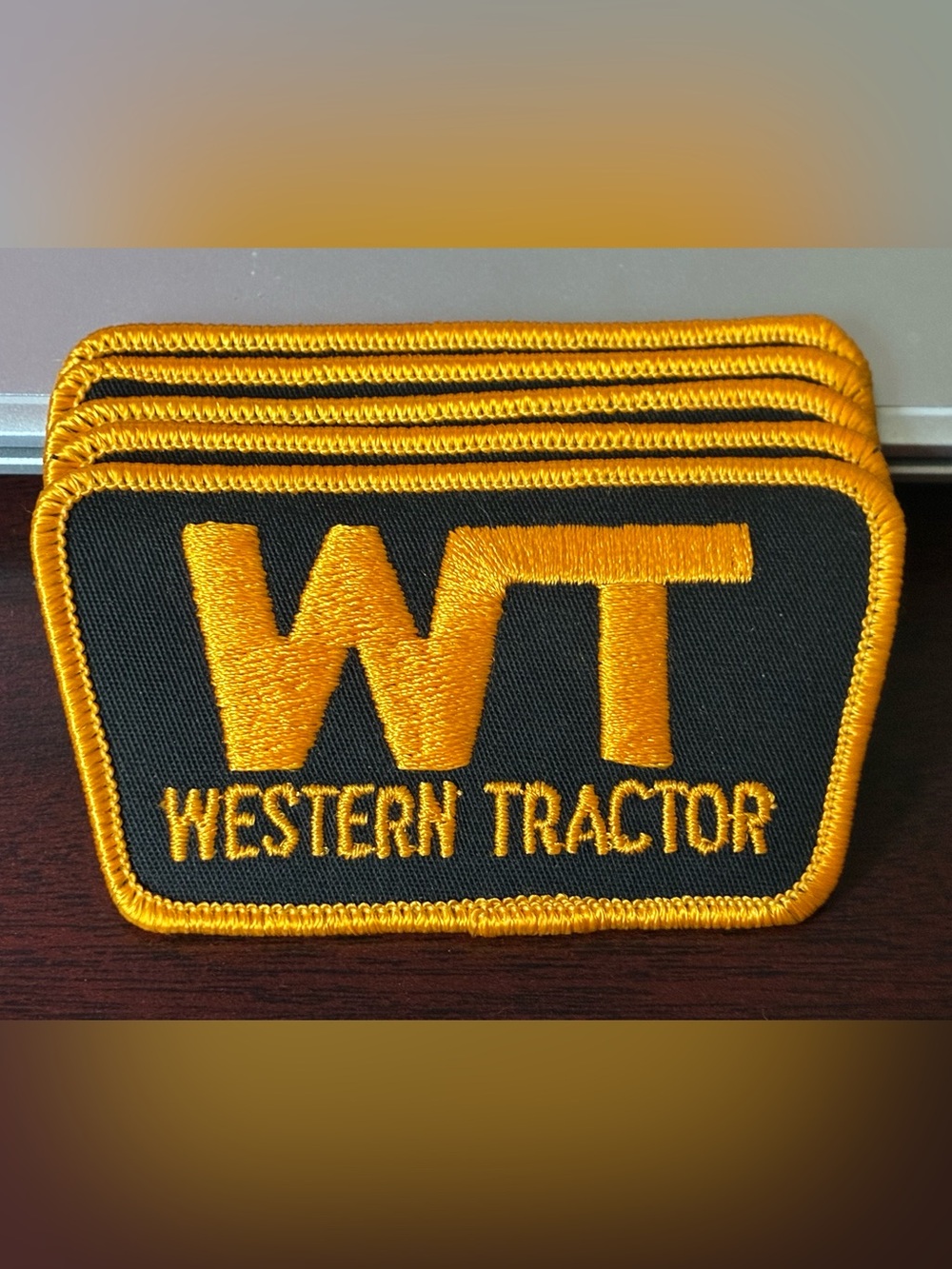 Vintage Embroidered Western Tractor embroidered hat/uniform patch.